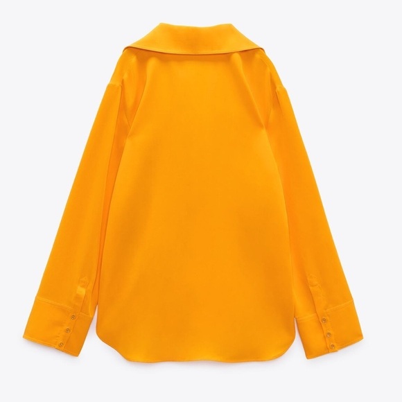 Zara Oversized Blouse with Vents Tangerine - Picture 7 of 10